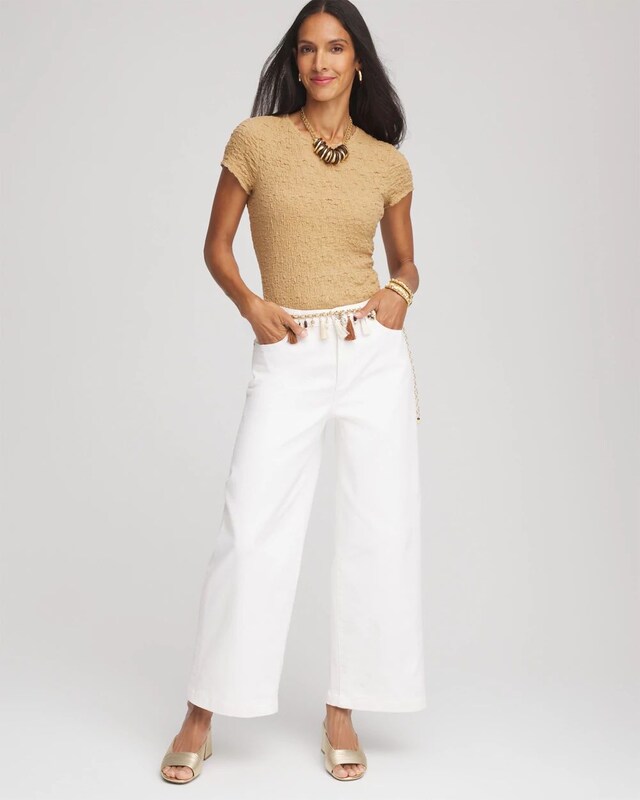 Textured Cap Sleeve Tee - image 2